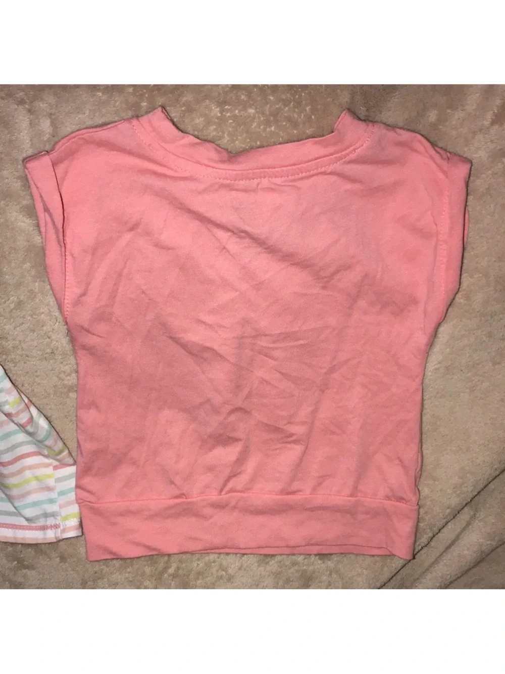 Freestyle 3T Girls Coral Rainbow Graphic Tee and Pastel Skirt Set